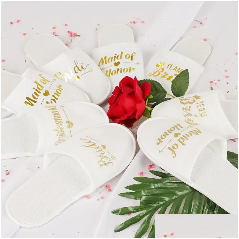 Wedding Party Gifts Personalized brides Bridesmaid slippers bridal shower party gift