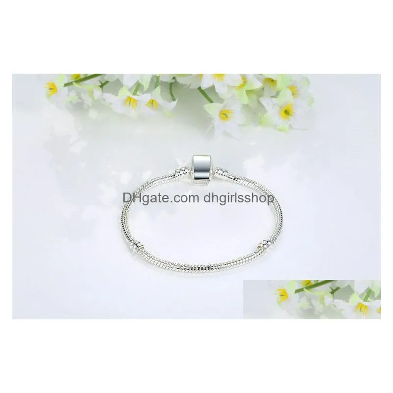 top quality silver basic snake chain women & men magnetic clasp bangle for charm european beads bracelet & jewelry making