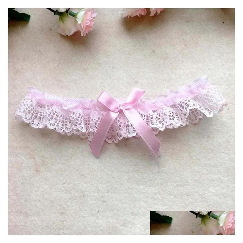 Lingerie Wedding Gift Party Bridal Accessories Cosplay Sexy Lace Elastic Leg Garter Belt with Ribbon Bow Suspender Thigh Harness