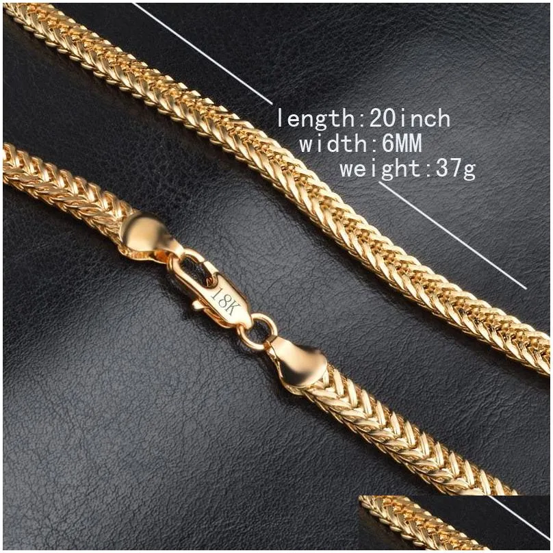 luxury 6mm 18k gold plated snake rope chains necklace bangle bracelets for women men fashion jewelry set accessories gift hip hop