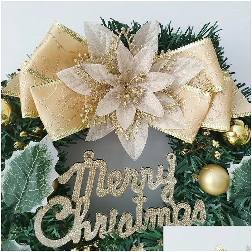 decorative flowers 2023 winter theme door wreath artificial berries manmade garland cloth rattan material home decoration