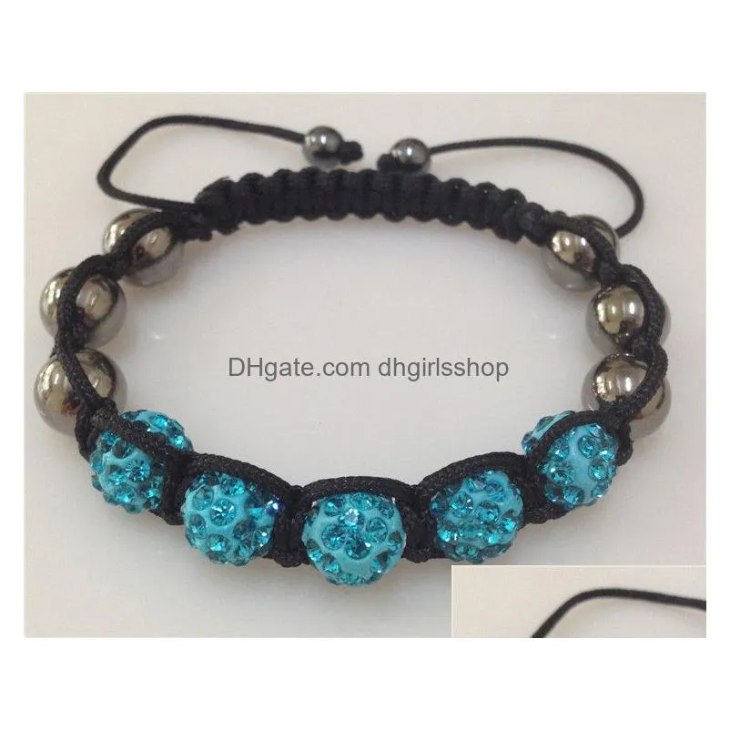 disco ball crystal bead bracelets women girls wrap charm bracelet beads rope chain for men fashion diy jewelry bulk lots wholesale