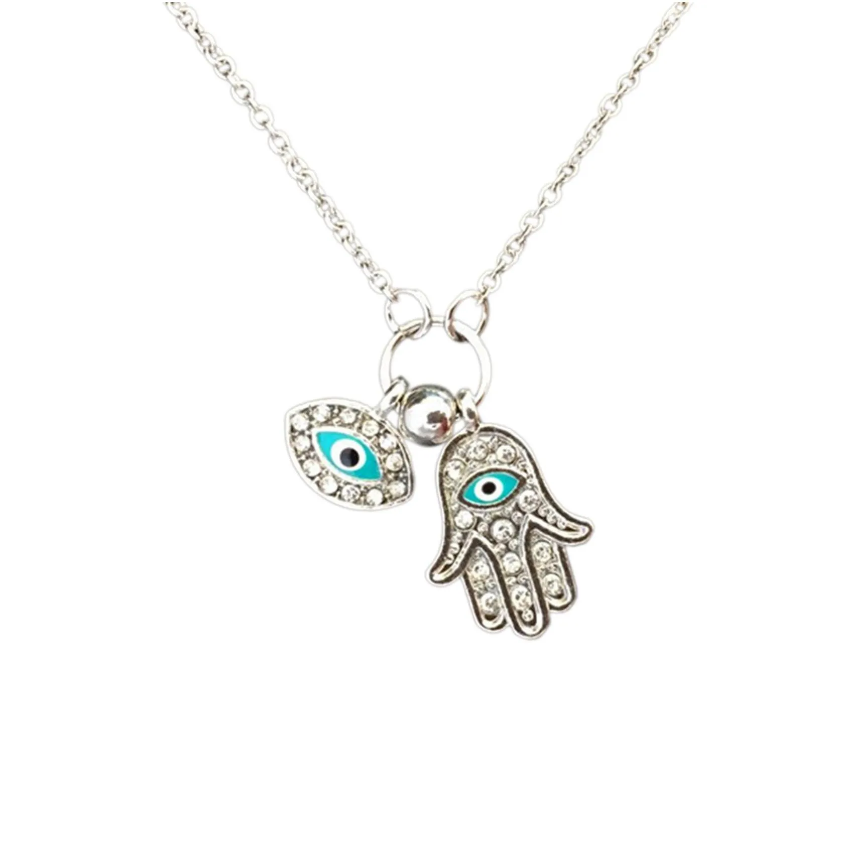 gold chain necklace turkey blue evil eye necklace hamsa hand fatima palm pendant necklace