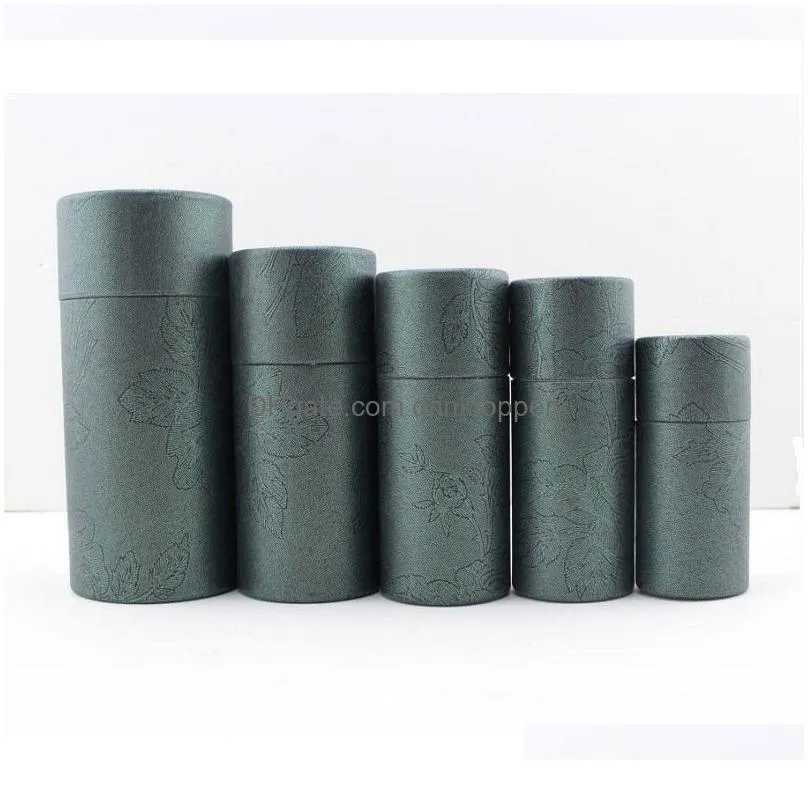 50pcs/lot cosmetic bottle outer packaging kraft paper jar tube cylindrical hard cardboard boxes essential oils tube package 210326