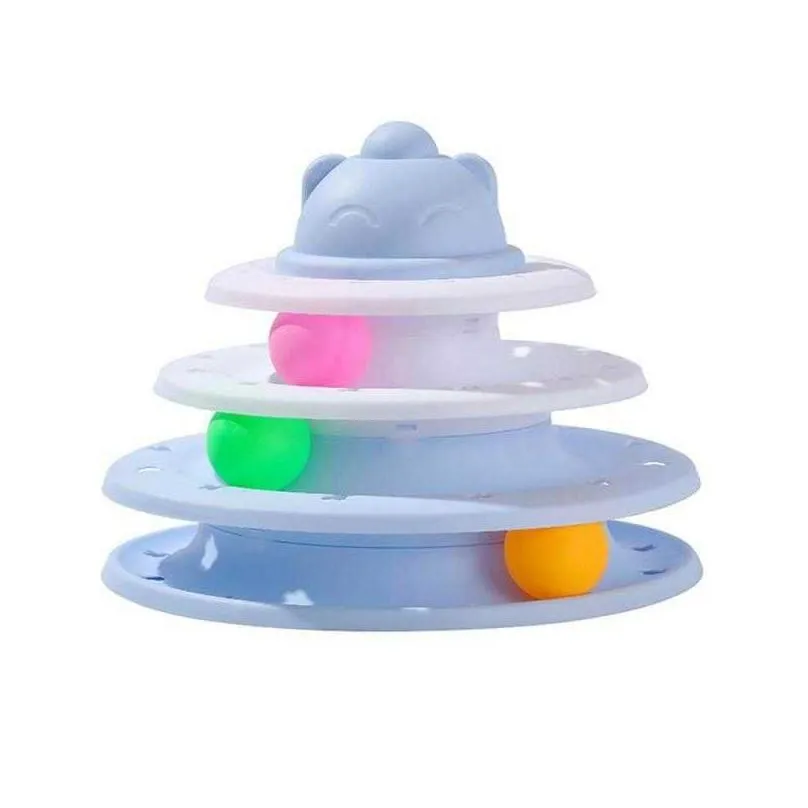  rolling ball toy hat toy white and green interactive toys brain game interactive four layers of track cat toy game component