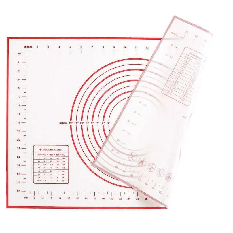  lmetjma silicone pastry mat extra thick non stick baking mat with measurement kitchen fondant dough rolling mat kc0455