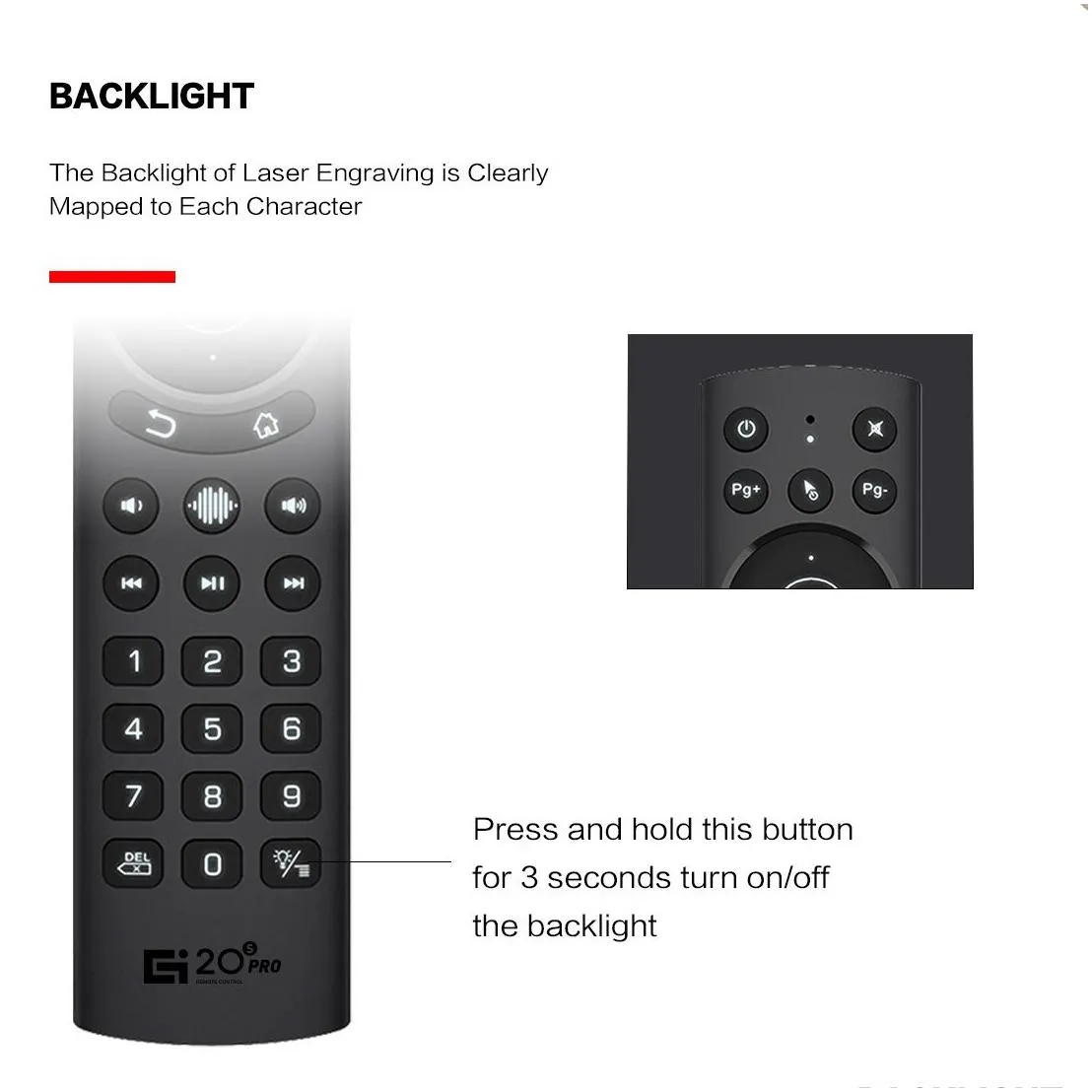 g20s pro voice remote control air mouse backlight infrared learning gyro 2.4g wireless for tx3 tx6s x96 h96 a95x mecool android tv box