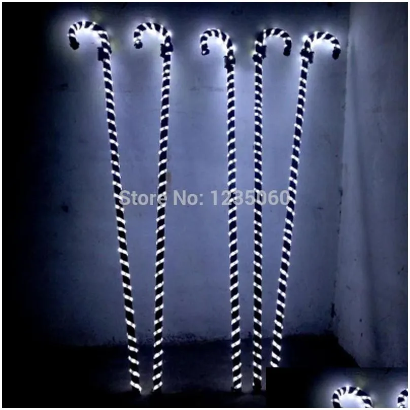 Christmas Decorations Ruoru Belly Dance LED Crutches White Color Walking Stick Accessories Stage Performance Props Party Shining