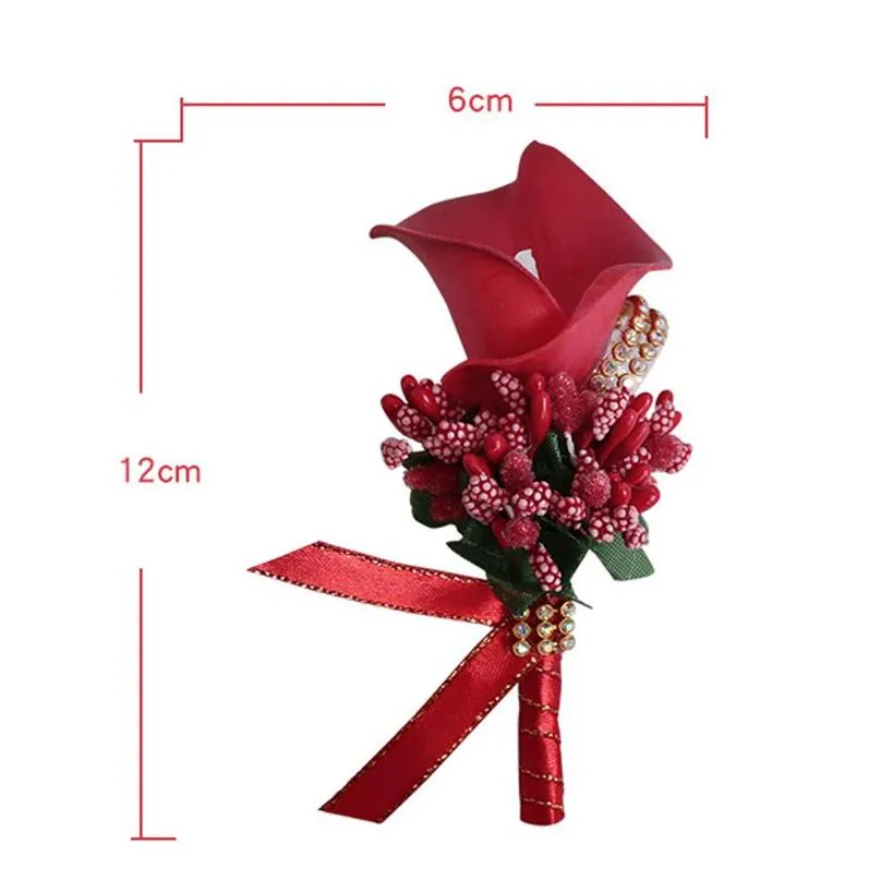Wedding Flowers Wedding Groom Groomsman Boutonniere Artificial Flower Corsage Man Suit Brooch Clip-on for Bridal Party Decoration