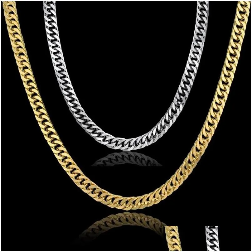 whole salevintage long gold chain for men chain necklace trendy golds color stainless steel thick bohemian jewelry colar male