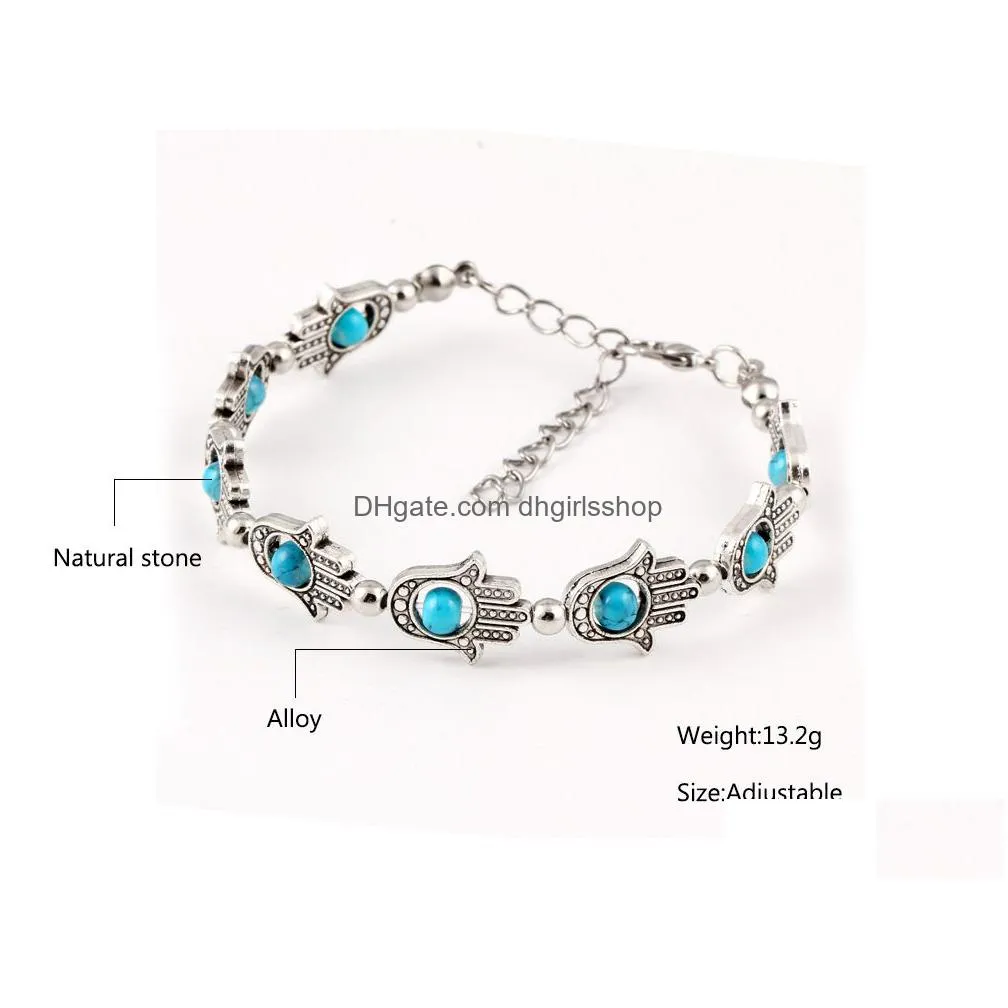 2016 new arrival bohemia fatima`s hand chain bracelet temperament alloy beaded bracelet fashion jewelry for women gifts girls
