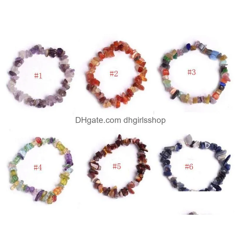 new natural healing crystal bracelet sodalite chip gemstone stretch bracelet broken natural stone chakra beads bracelets fashion
