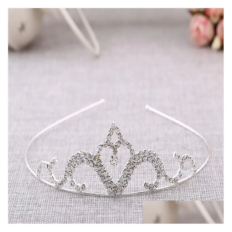 Headpieces Crystals Wedding Crowns Sparkle Beaded Bridal Crystal Veil Tiara Crown Headband Hair Accessories Party Hair