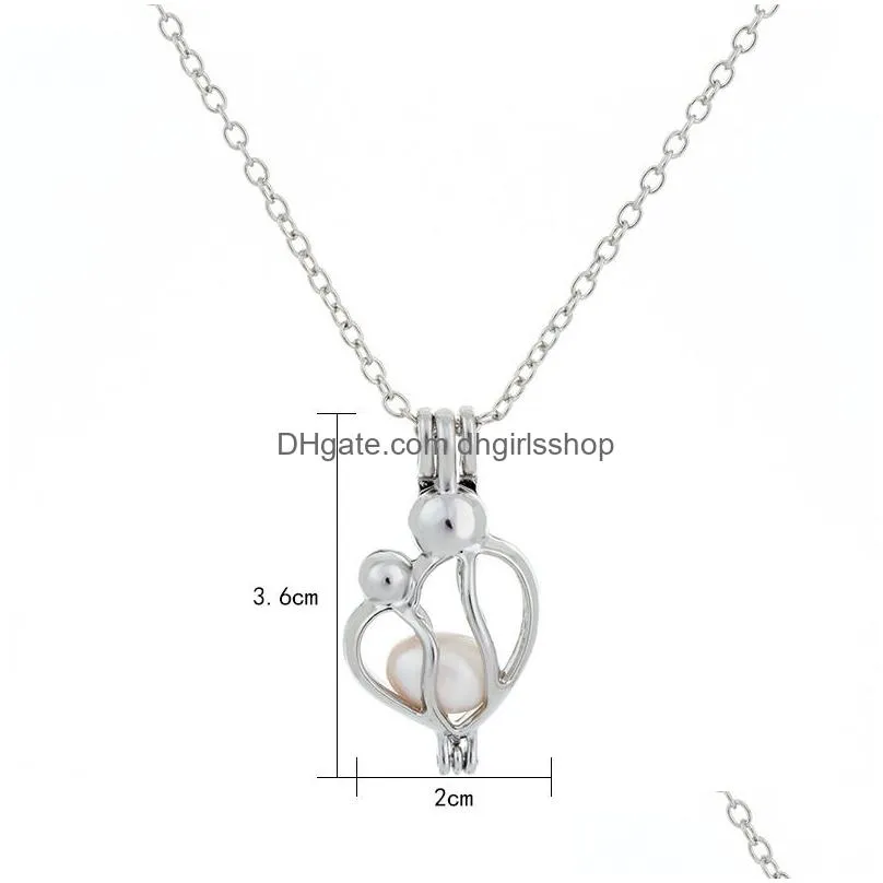 new luminous mother and child pendant necklace glow in the dark open cage locket charm chains for women fashion mother`s day jewelry