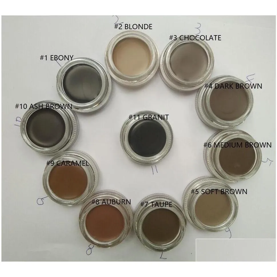 brand Waterproof Eyebrow with eye brush Enhancers Eyebrow Gel Eyebrow Cream Makeup Brown Full Size 11colors 4g 0.14oz drop shipping