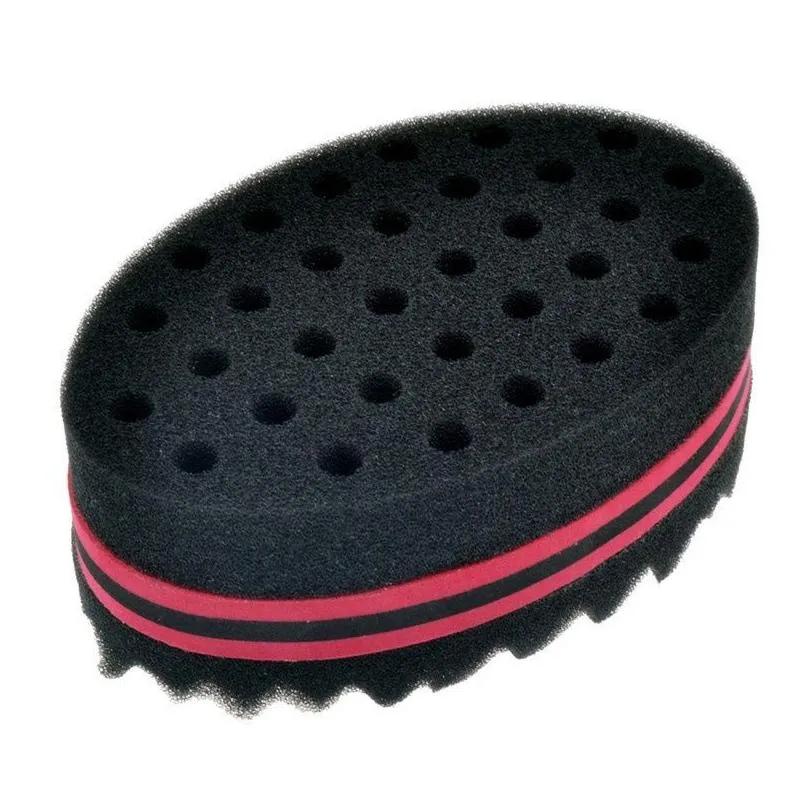 Oval Double Sides Hair Sponge Brush For Natural Afro Coil Wave Dread Sponge Brushes Barber Styling Tool