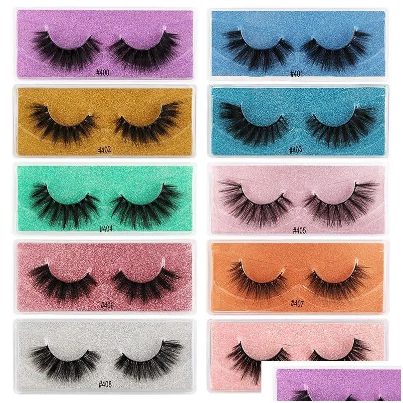 3D faux eyelashes color lashes Packaging Box Colored Bottom Card eyelash Cases Natural Thick Exaggerated Luxury Makeup Lash Extension