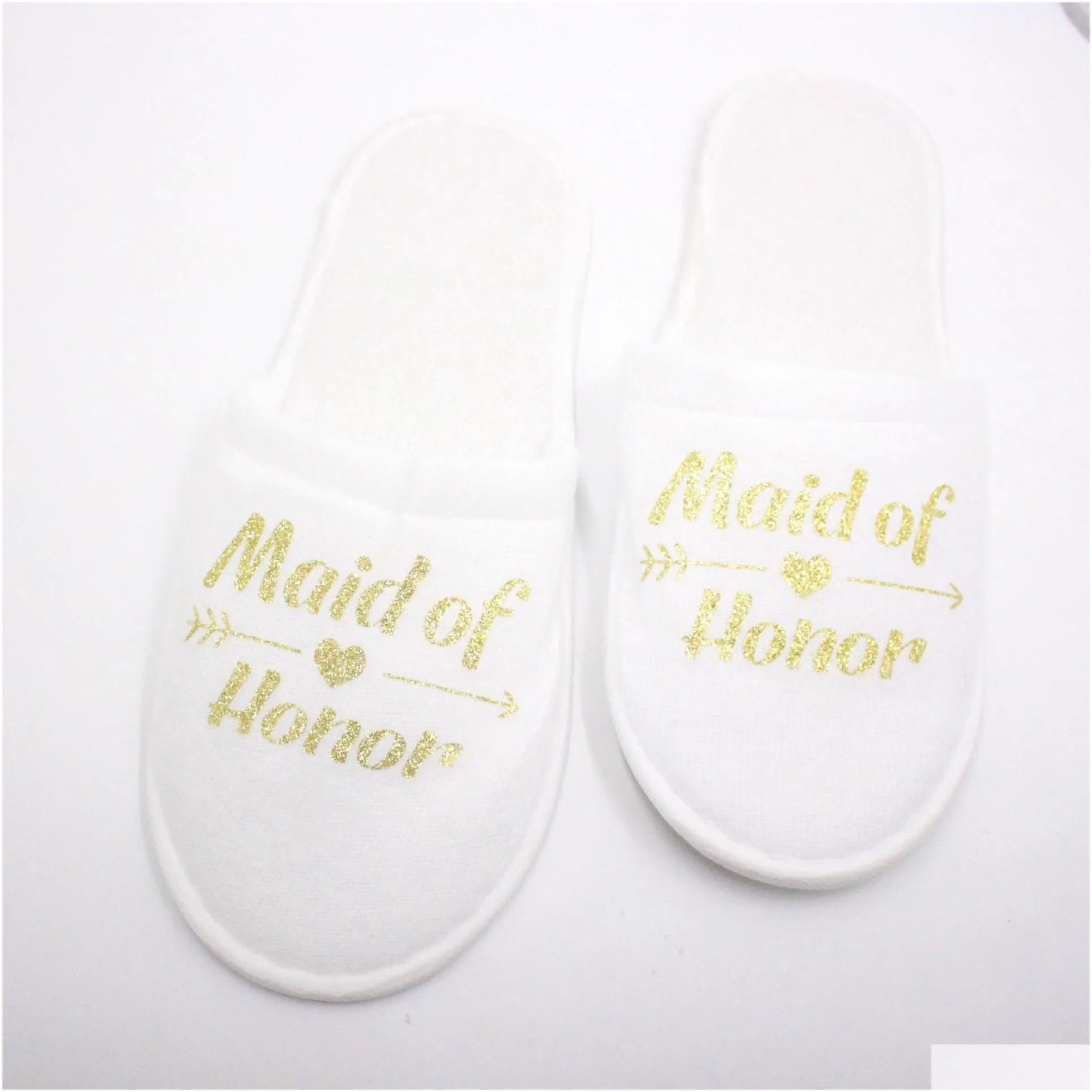 Wedding Party Gifts Personalized brides Bridesmaid slippers bridal shower party gift