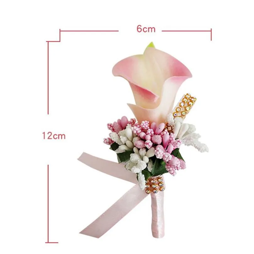 Wedding Flowers Wedding Groom Groomsman Boutonniere Artificial Flower Corsage Man Suit Brooch Clip-on for Bridal Party Decoration