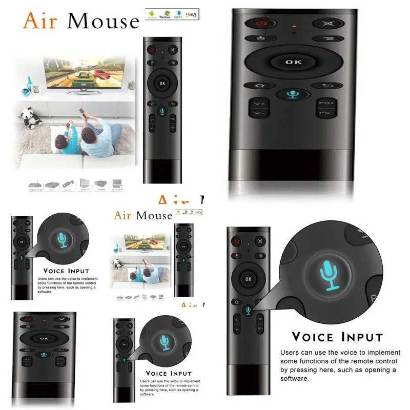 voice control air mouse remote for android tv box