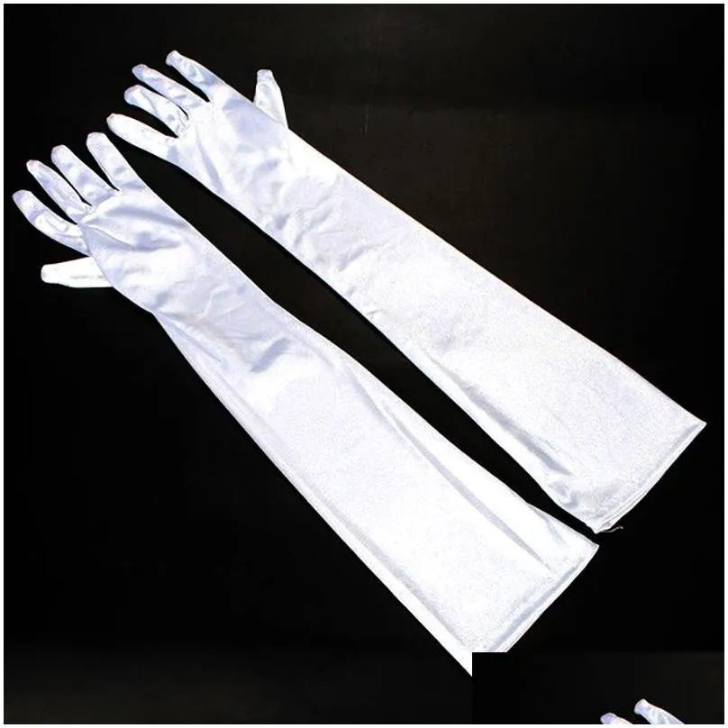 wedding apparel gloves lengthened elbow spandex satin multi-color bridal wedding dress performance sexy hand sleeve