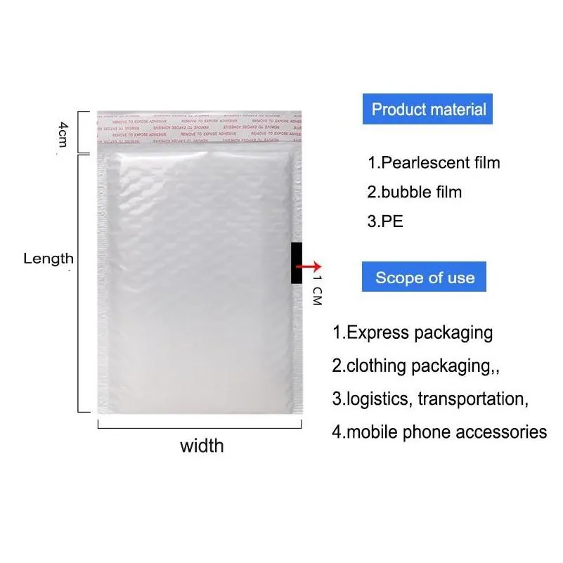 wholesale Packing Bags Pearl film bubble envelope bag white shockproof packaging bag is suitable for mobile phone accessories