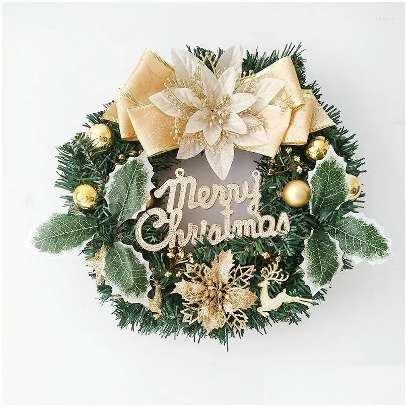 decorative flowers 2023 winter theme door wreath artificial berries manmade garland cloth rattan material home decoration