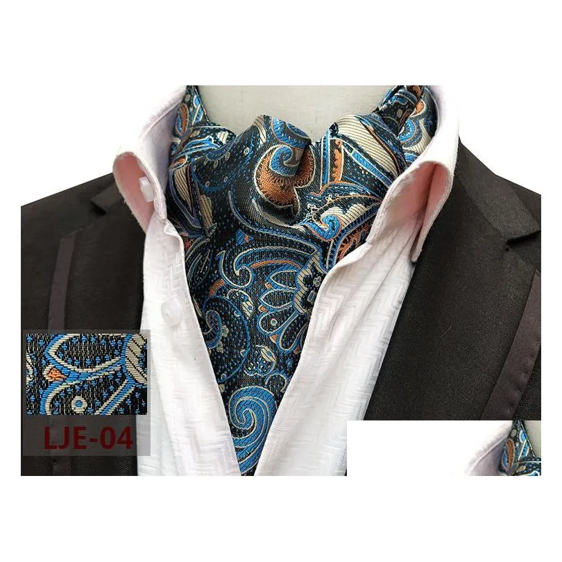 Men Wedding Formal Cravat Fashion Retro Paisley Cravat British Style Gentleman Silk Scarves Neck Ties Suit Scarves Business Necktie