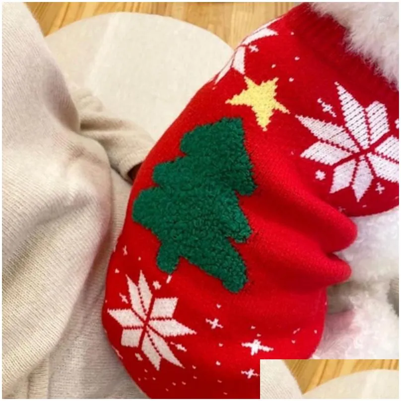dog apparel pet christmas costumes autumn winter medium small clothes knitted wool sweater cartoon pattern kitten puppy thermal