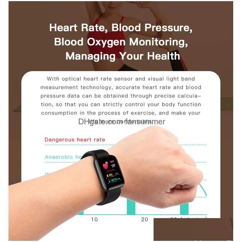 d13 smart watch band 116 plus waterproof smart bracelet heart rate tracker wristband blood pressure sport smartwatch
