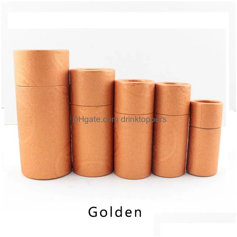 50pcs/lot cosmetic bottle outer packaging kraft paper jar tube cylindrical hard cardboard boxes essential oils tube package 210326