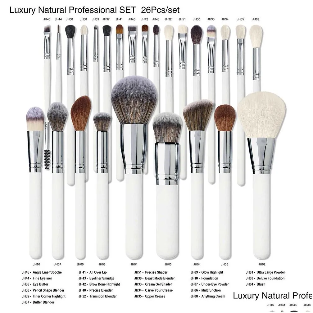 Eye Shadow 26pcs Makeup Brushes Set Blush Foundation Concealer Eyeshadow Eyebrow Powder Cosmetic Brush Soft Fiber Face Make Up Beauty Tools