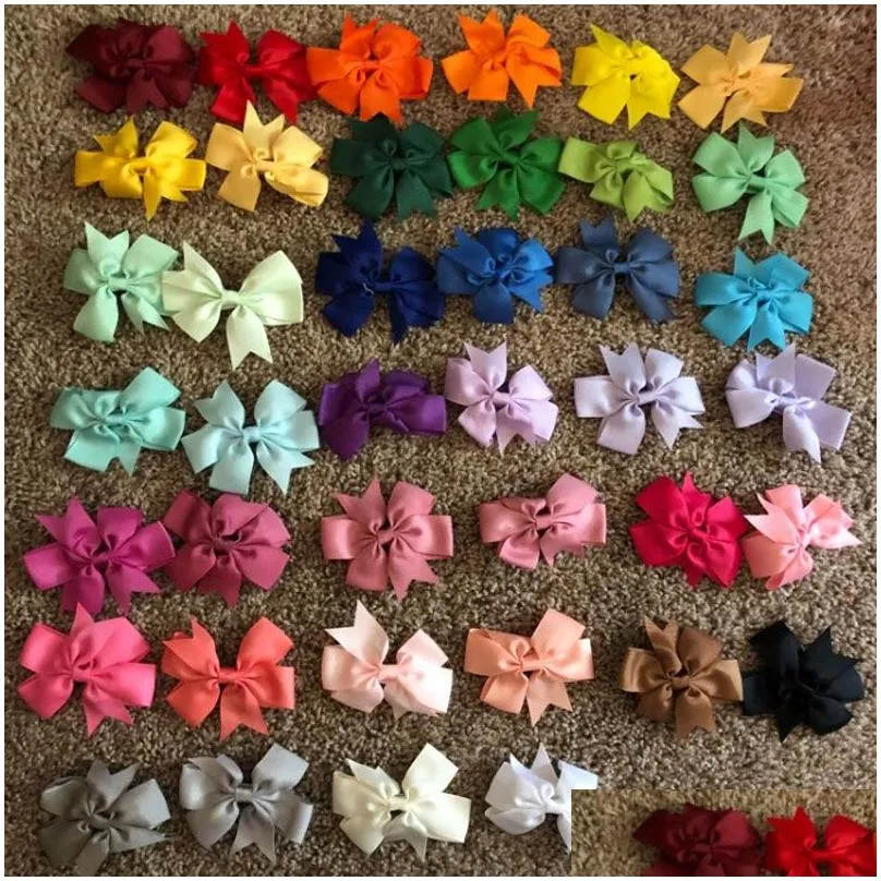 1pcs Colorful Bowknot Hairclips For Girl Kids Ribbon hair Bow Tie Hairpins