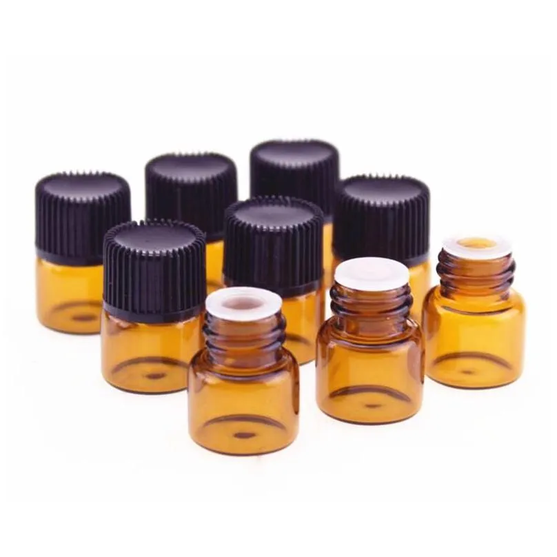 1ml 2ml 3ml 5ml dram amber glass essential oil bottles thin glass small brown perfume oil vials sample test bottle