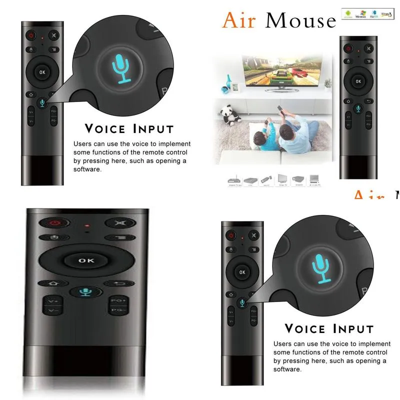 voice control air mouse remote for android tv box