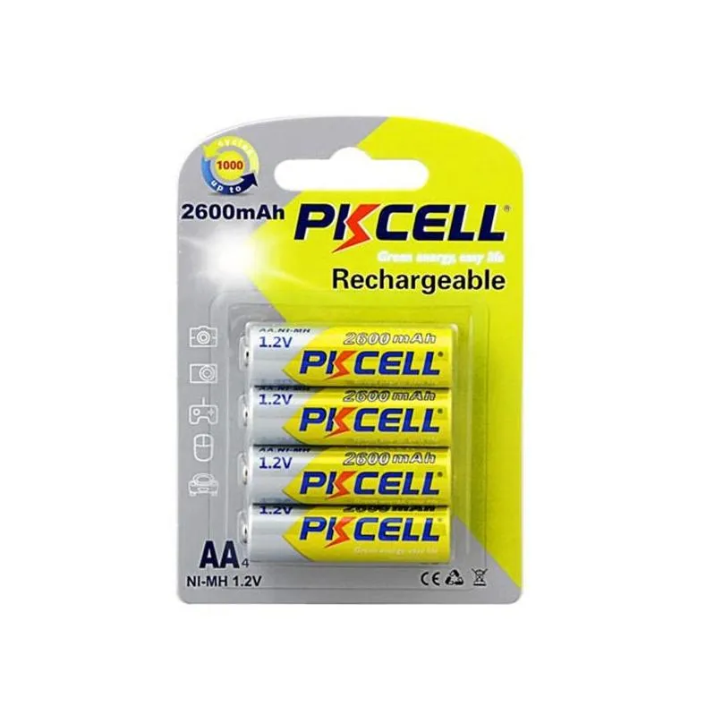 original pkcell 14550 14500 battery 1.2v nimh rechargeable 2600mah batteries recycle chargering 1000 times