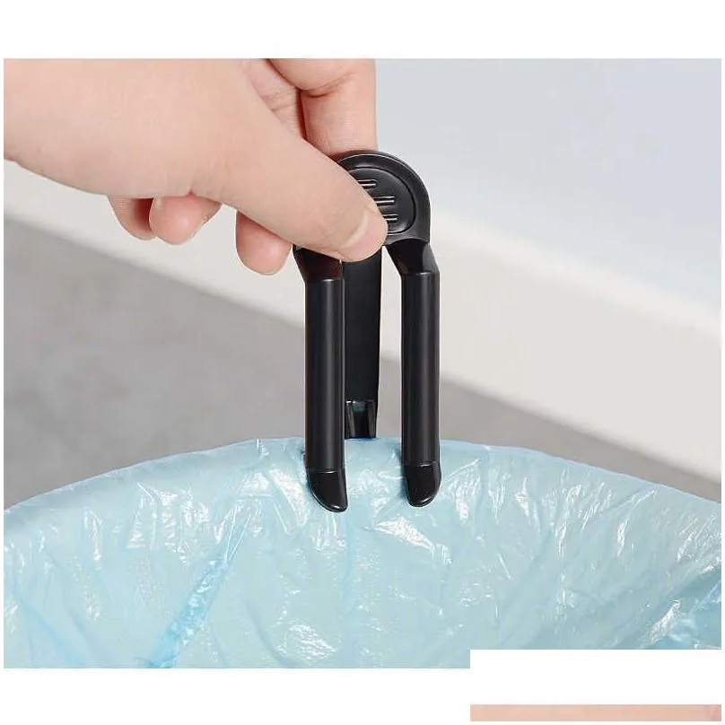  2/10pc household rubbish clip garbage bin clip plastic useful waste can trash bag clamp bin bag holder for kitchen bathroom tool