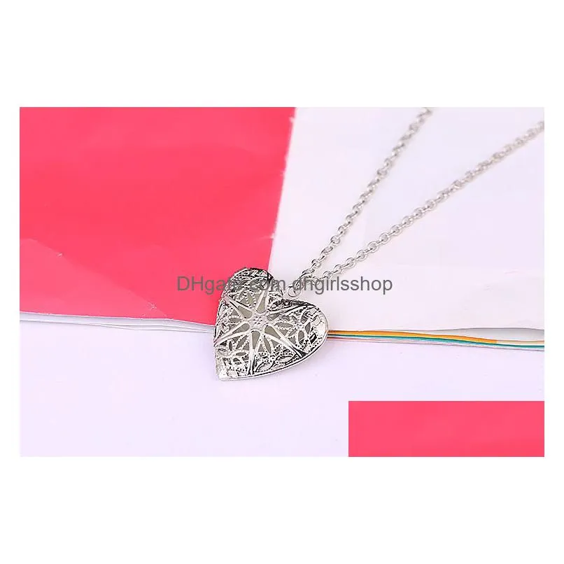 glow in the dark necklace opening heart aromatherapy essentials oil diffuser floating lockets charms necklaces for women fashion