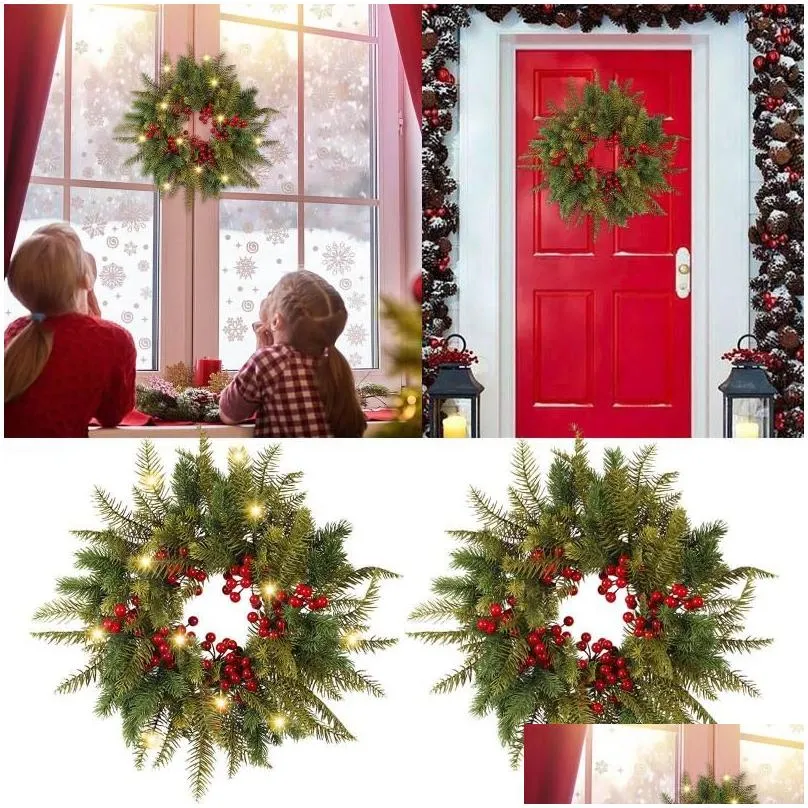 decorative flowers merotable christmas wreath festival garland indoor outdoor home decoration