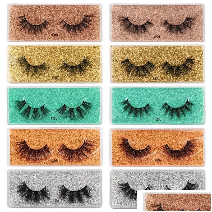 3D faux eyelashes color lashes Packaging Box Colored Bottom Card eyelash Cases Natural Thick Exaggerated Luxury Makeup Lash Extension