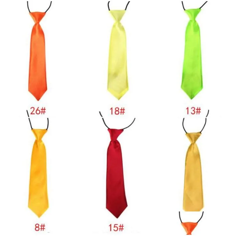 Bow Ties School Boy Uniform Necktie 2022 Fashion Neck Tie High Quality Kids Children Wedding Solid Colour Elastic Bands