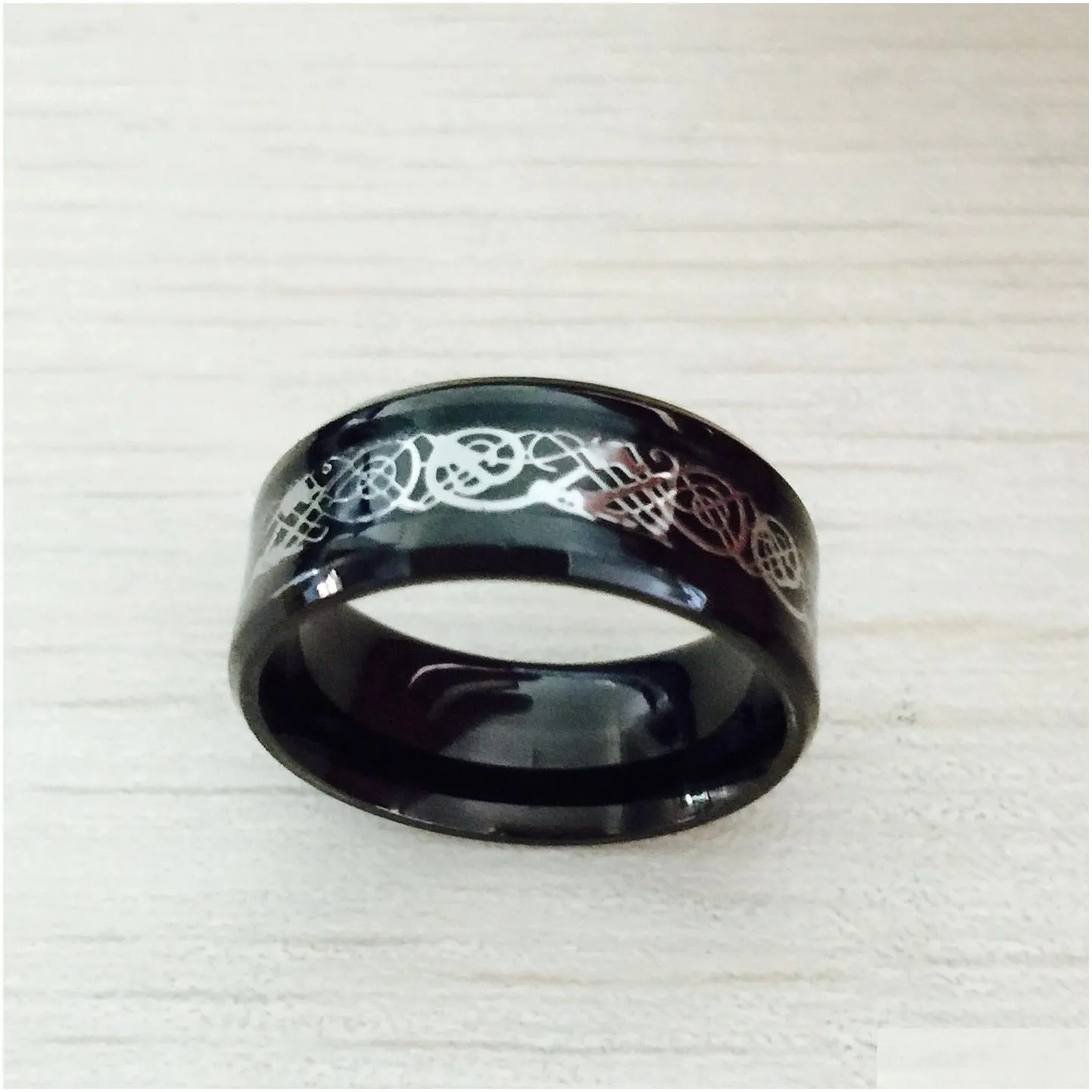 black 316l stainless steel ring for wedding band blue carbon fiber ring des nibelungen dragon rings for men