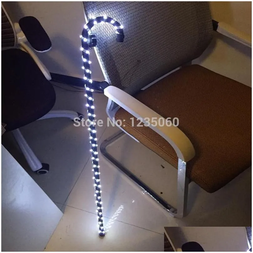 Christmas Decorations Ruoru Belly Dance LED Crutches White Color Walking Stick Accessories Stage Performance Props Party Shining