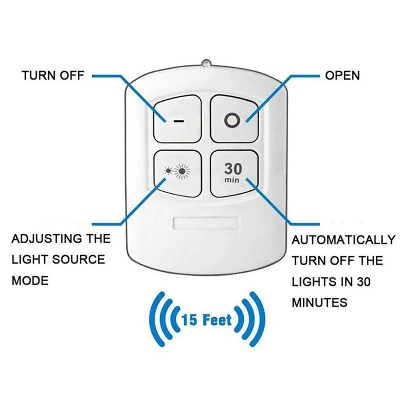 Dimmable LED Under Cabinet Light with Remote Control Battery Operated Closets Lights for Wardrobe Bathroom lighting