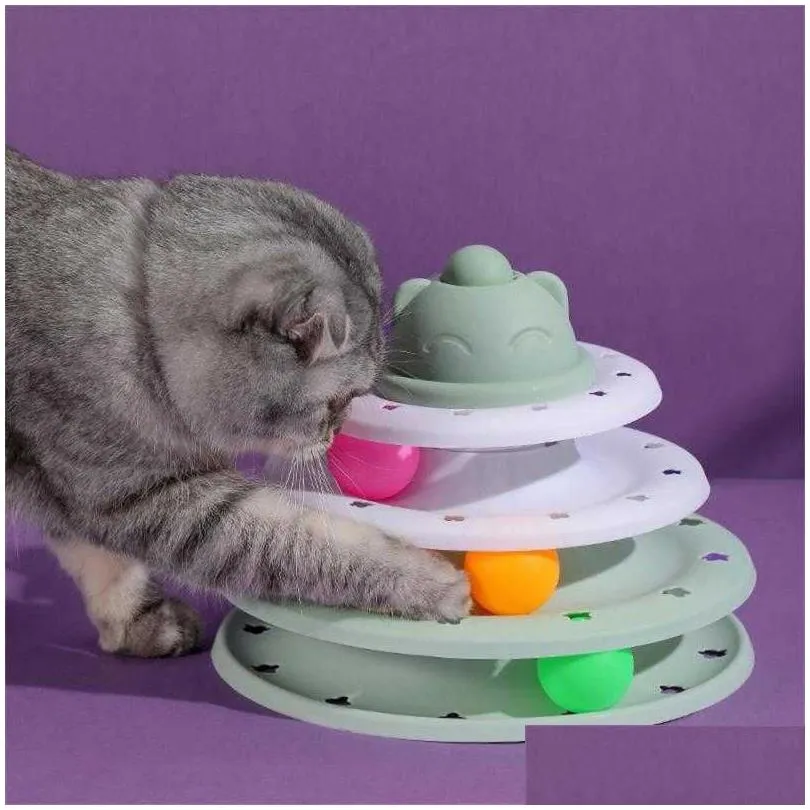  rolling ball toy hat toy white and green interactive toys brain game interactive four layers of track cat toy game component