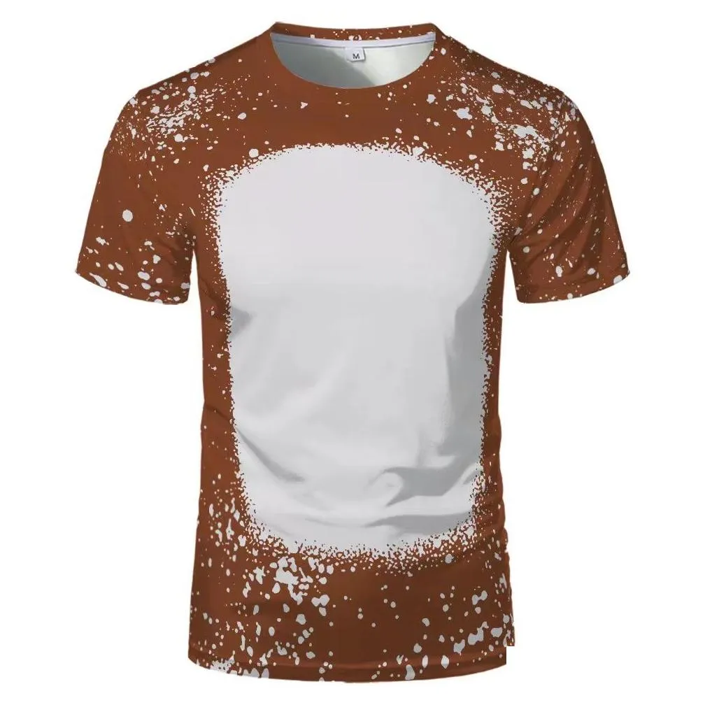 wholesale party supplies sublimation bleached t-shirt heat transfer blank bleach shirt fully polyester tees us sizes for men women 20