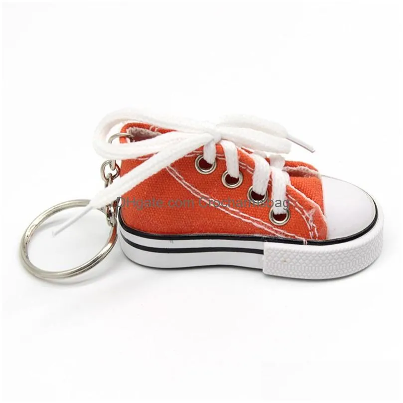 SALE Mini Canvas Shoes Sneaker Tennis Keychain Creative Key Ring Chain Simulation Sport Shoes Funny Keyring Pendant Gift