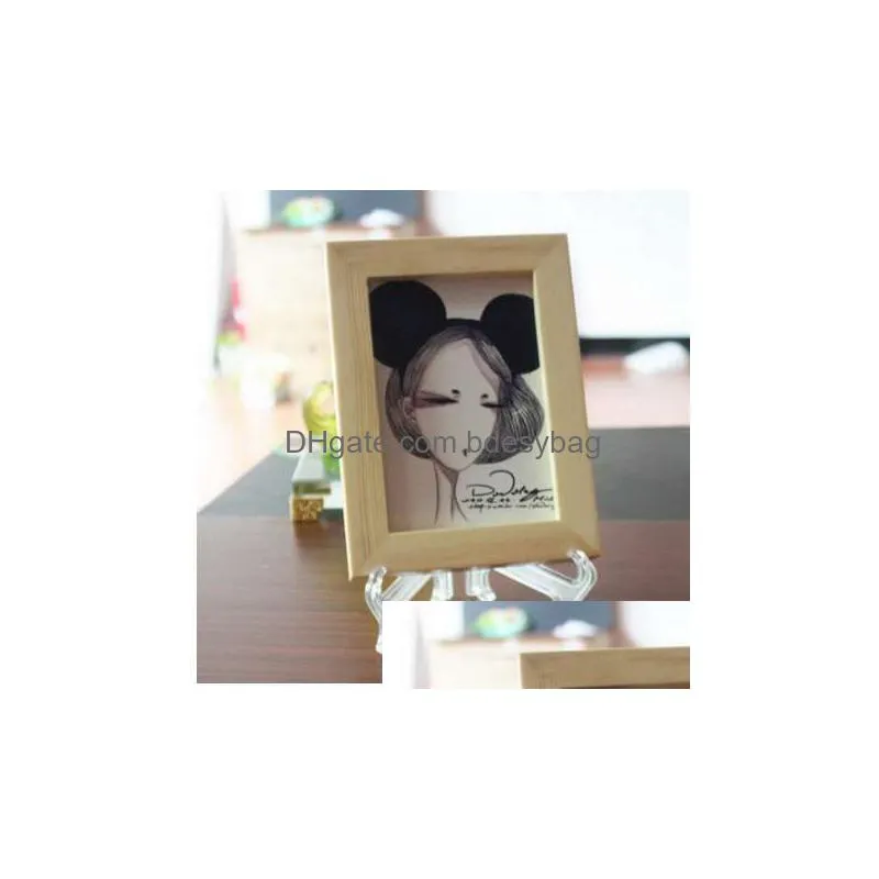 clear transparent photo frame support 3 5 7 9inches display easel stand bowl picture frame photo pedestal holder p0.2