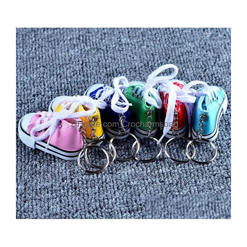 30pcs 3D Novelty Canvas Sneaker Tennis Shoe Keychain Key Chain Party Jewelry Keyring for Men And Women