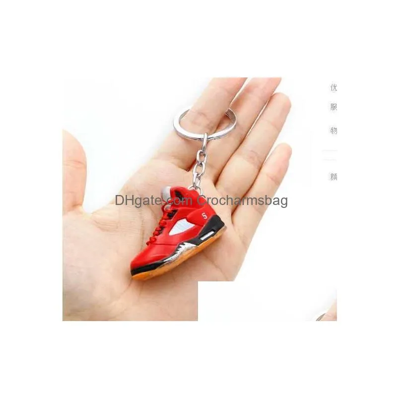 Keychains Sneakers Keychain Trend Couple Bag Ornament 3D Stereo Mini Basketball Shoes Pendant Car Keyring Y2212